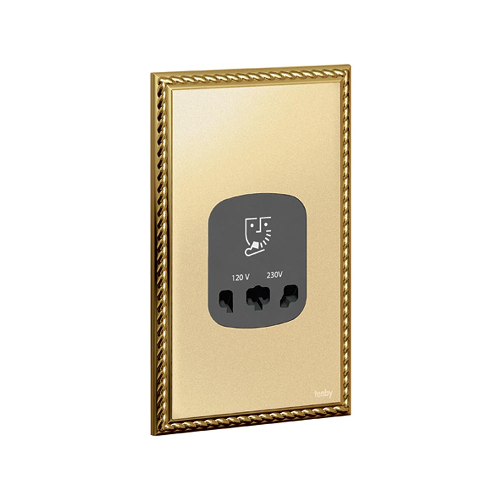 Tenby Shaver socket 240 V - 115 V± 50/60 Hz 20 VA Gold