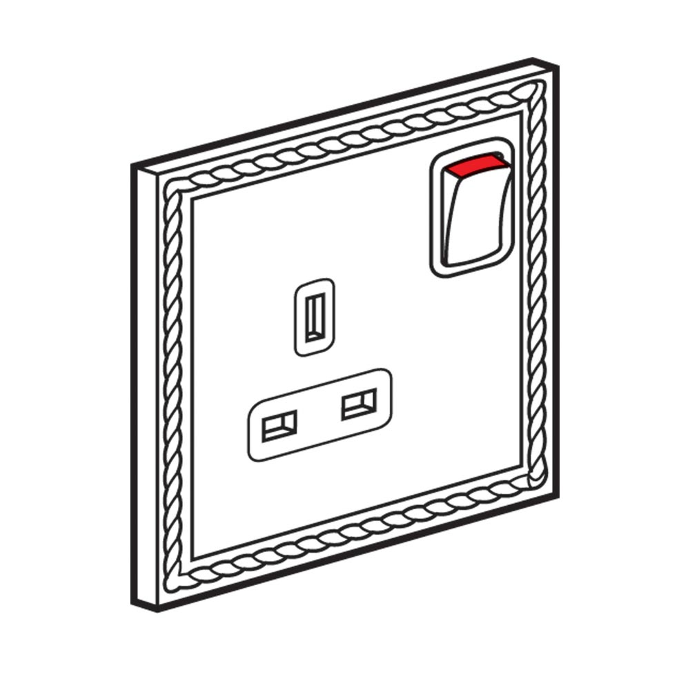 Tenby Double pole socket outlets 13 A - 250 V 1 gang - 92 x 92 mm Gold